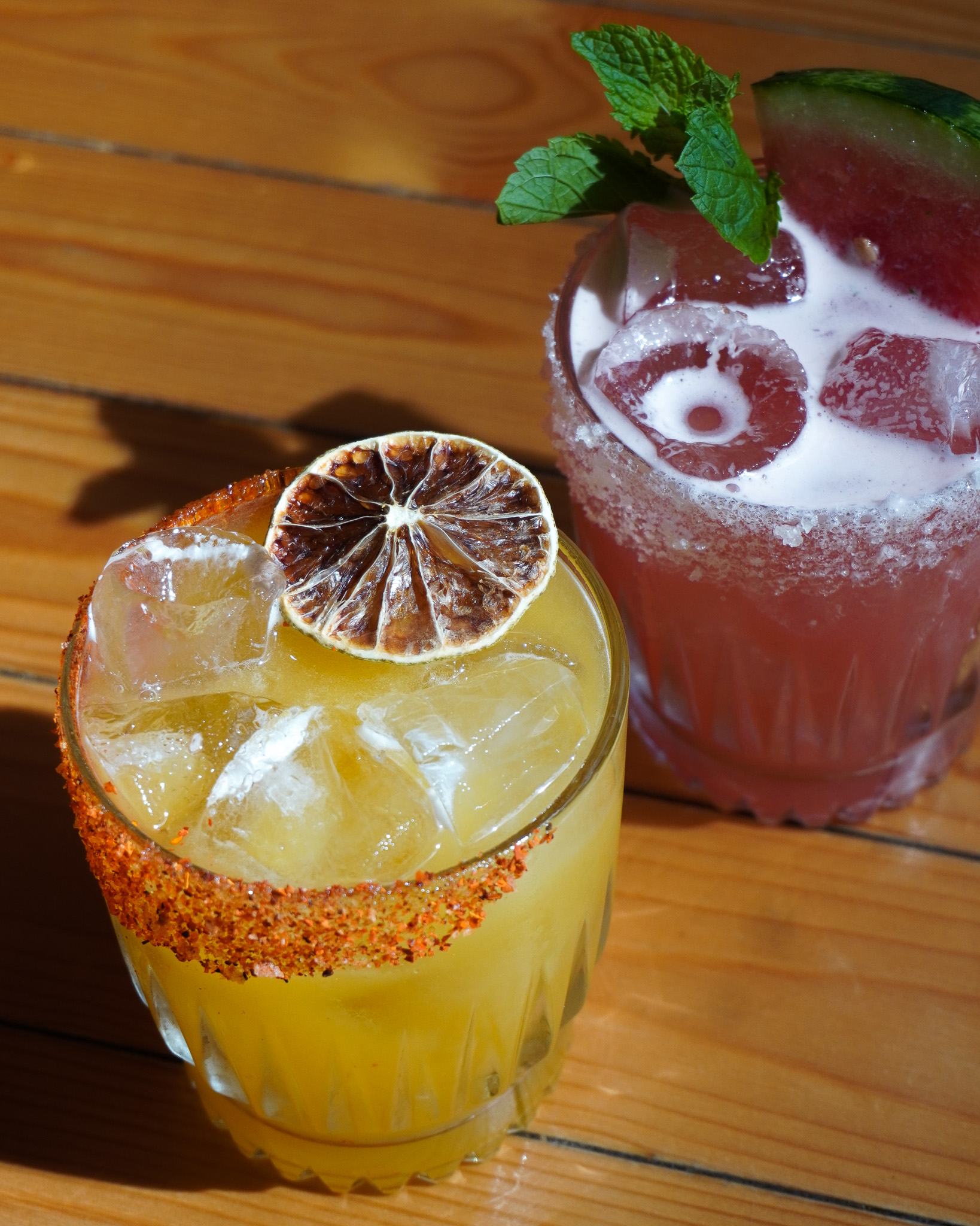Photo of two margaritas on a table